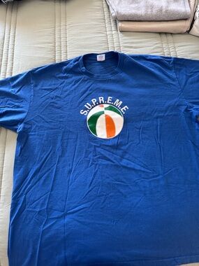 Supreme Blue Tee with Tricolor Circle Logo